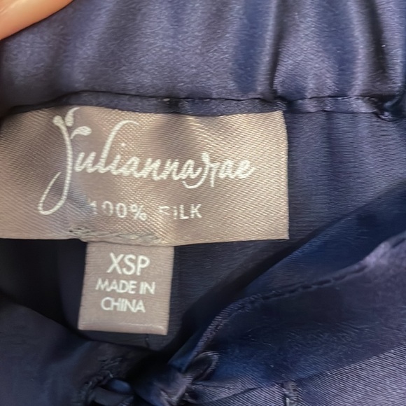 NWOT Juliannarae The Serendipity Silk Pajama Pant Navy XSP - Picture 2 of 6